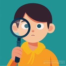 A person closely inspecting an object.