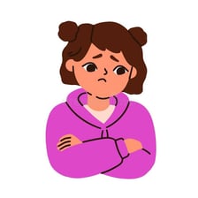 A person showing a sad or disappointed expression