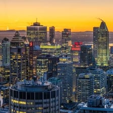 The Montreal skyline in Quebec, Canada.