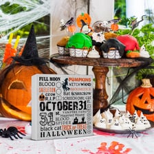 Halloween decorations displayed during October