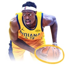 An Indiana Pacers basketball player competing in a game.