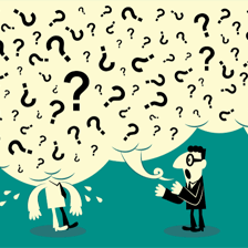 A person speaking at length while another person listens