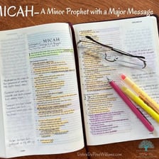 An open Bible showing the Book of Micah.