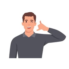 A person making a conversational gesture while seeking agreement