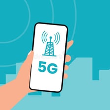 A smartphone connected to an LTE cellular network