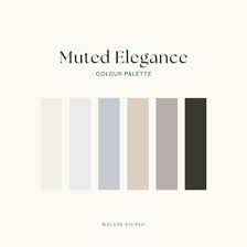 A palette of soft, muted color swatches.