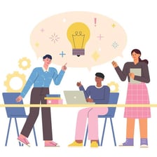 People sharing their opinions in a discussion.