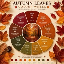 Autumn leaves in ochre and other warm earth tones.