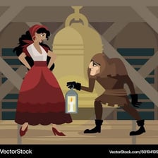 An illustration of Quasimodo near the bells of Notre-Dame