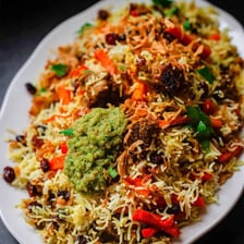 A serving of Somali bariis iskukaris rice