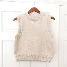 A sleeveless knitted sweater vest