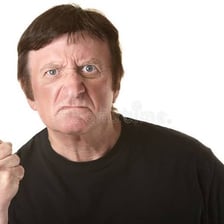 A person showing intense anger.