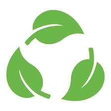A green environmental symbol representing ecological concerns