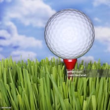 A golf ball resting on a tee