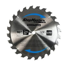 A woodworking table saw with a circular toothed blade.