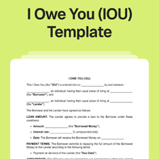 A handwritten IOU note acknowledging a debt