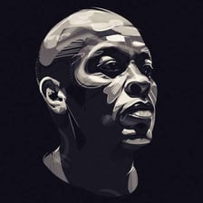 Portrait of hip-hop artist and producer Dr. Dre.