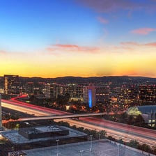A view of Irvine, California, showing its urban landscape.
