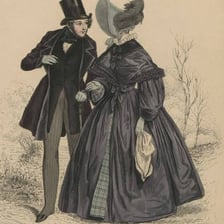 A historical-style scene involving a formal respectful address.