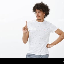 A person casually signaling no with a hand gesture.