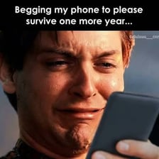 A humorous internet meme displayed on a smartphone