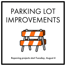 Workers repaving a parking lot.