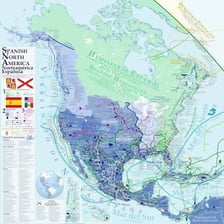 A map of North America labeled in Spanish