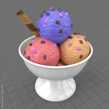 Several scoops of ice cream in bowls