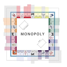 Monopoly game piece moving past the Go space on the board