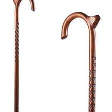 A wooden walking cane used for support