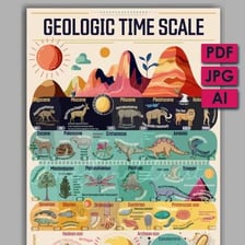An educational illustration representing vast geological time