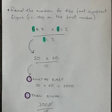 A handwritten calculation marked as an estimate.