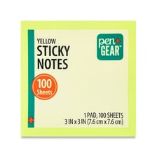 A yellow square Post-it Note with an adhesive edge