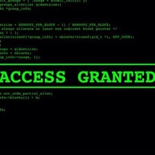 A computer displaying an access-granted message
