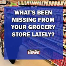 A nearly empty shelf illustrating scarcity.