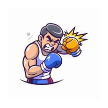 A boxer delivering a forceful punch during a match.