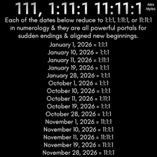 A calendar showing one marked occurrence