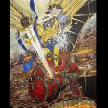 A dramatic biblical-style scene depicting divine punishment
