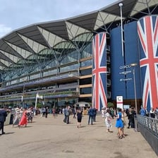 An ascot necktie shown in connection with the Ascot horse-racing venue.