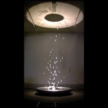 Feather floating lightly in the air.