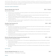 A printed resume prepared for a job application.