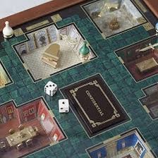 A Clue board game showing its labeled rooms