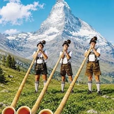 A Ricola cough-drop advertisement featuring an Alpine yodeler