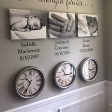 A clock representing a particular moment in time
