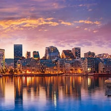 A view of Oslo, Norway, with the city skyline and waterfront