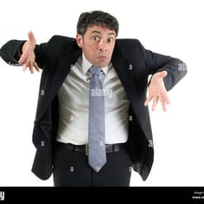 A person shrugging to show indifference
