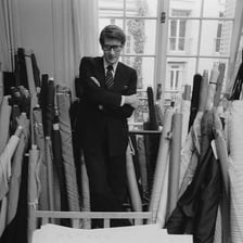 Yves Saint Laurent in a portrait associated with his fashion house