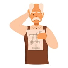 A person concentrating while attempting a challenging task.