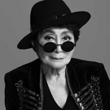 A portrait of peace activist and artist Yoko Ono