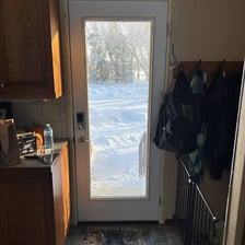An icy-looking doorway suggesting an unwelcoming place